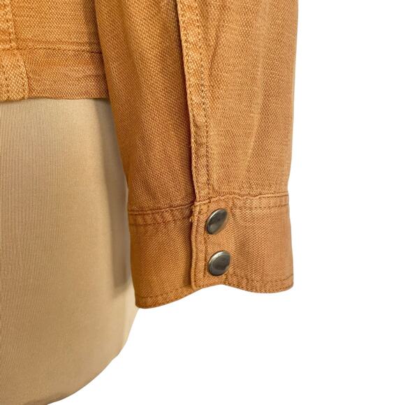 Christian Siriano Linen Blend Jacket Size M Snap Front Fall Casual Work Wear - Picture 7 of 9